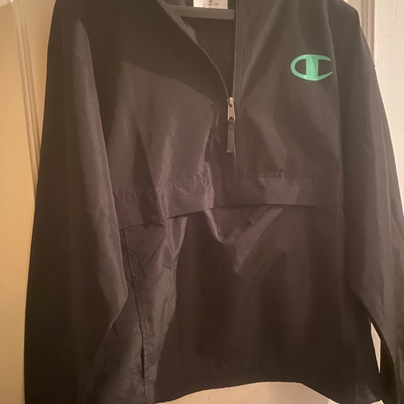 BLACK CHAMPION HALF-ZIP LIGHT JACKET/RAIN JACKET - Picture 3 of 8